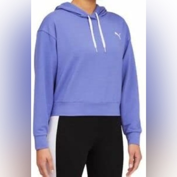 Puma Purple Pullover Crop Sport Hoodie Size XL #0482 - Picture 1 of 8